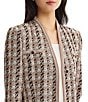 MISOOK Tailored Houndstooth Tweed Knit Wrinkle-Resistant Button-Front Jacket - Image 5