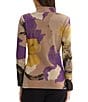 MISOOK Tailored Jacquard Flat Knit Artisan Print Stand Collar Long Sleeve Jacket - Image 2