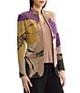 MISOOK Tailored Jacquard Flat Knit Artisan Print Stand Collar Long Sleeve Jacket - Image 3