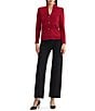 MISOOK Tailored Ottoman Stitch Knit Split Mandarin Collar Long Sleeve Jacket - Image 3