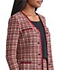 MISOOK Tailored Plaid Multi-Stitch Knit V-Neck Long Sleeve Jacket, Color:Scarlet Red/Truffle/Sand/Multi - Image 5