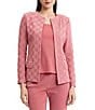 MISOOK Tailored Tonal Checkered Knit Long Sleeve Jacket - Image 1