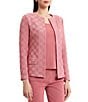 MISOOK Tailored Tonal Checkered Knit Long Sleeve Jacket - Image 3