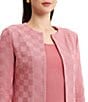 MISOOK Tailored Tonal Checkered Knit Long Sleeve Jacket - Image 5