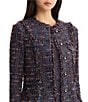 MISOOK Textured Ribbon Knit Multicolored Round Neck Long Sleeve Fringe Trim Button-Front Coordinating Jacket - Image 5