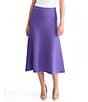 MISOOK Tonal Knit Elastic Waist A-Line Midi Skirt, Color:Concord Purple - Image 1