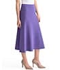 MISOOK Tonal Knit Elastic Waist A-Line Midi Skirt, Color:Concord Purple - Image 3