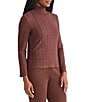 MISOOK Tonal Soft Knit Mock Neck Long Sleeve Top, Color:Truffle - Image 3