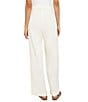 Color:White - Image 2 - Twill High Waisted Wide Leg Tailored Pants