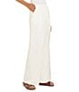 Color:White - Image 3 - Twill High Waisted Wide Leg Tailored Pants