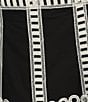 MISOOK Woven Eyelet Lace Contrast Trim Round Neck Sleeveless Fit And Flare Maxi Dress, Color:Black/White - Image 3