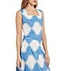 Color:Adriatic Blue/White - Image 3 - Woven Novelty Lace Square Neck Sleeveless Coordinating Cropped Tank