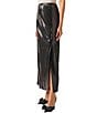MISOOK Woven Sequin Side Slit Maxi Skirt, Color:Black - Image 3