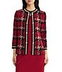 MISOOK Wrinkle-Resistant Abstract Houndstooth Print Split Round Neck Bracelet Sleeve Jacket - Image 1