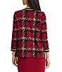 MISOOK Wrinkle-Resistant Abstract Houndstooth Print Split Round Neck Bracelet Sleeve Jacket - Image 2