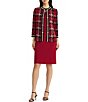MISOOK Wrinkle-Resistant Abstract Houndstooth Print Split Round Neck Bracelet Sleeve Jacket - Image 3