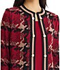 MISOOK Wrinkle-Resistant Abstract Houndstooth Print Split Round Neck Bracelet Sleeve Jacket - Image 4