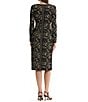 MISOOK Wrinkle-Resistant Abstract Print V-Neck Long Sleeve Sheath Dress - Image 2