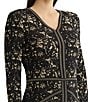 MISOOK Wrinkle-Resistant Abstract Print V-Neck Long Sleeve Sheath Dress - Image 4