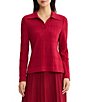 MISOOK Wrinkle-Resistant Geometric Spread Collar Long Sleeve Top - Image 1