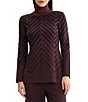 MISOOK Wrinkle-Resistant Knit Chevron Turtleneck Long Sleeve Tunic - Image 1