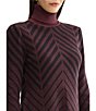 MISOOK Wrinkle-Resistant Knit Chevron Turtleneck Long Sleeve Tunic - Image 5
