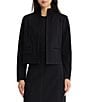 MISOOK Wrinkle-Resistant Luxe Stretch Ponte Stand Collar Long Sleeve Short Coordinating Jacket - Image 1