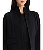 MISOOK Wrinkle-Resistant Luxe Stretch Ponte Stand Collar Long Sleeve Short Coordinating Jacket - Image 4