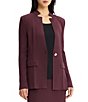 MISOOK Wrinkle-Resistant Ribbed Knit Inverted Notch Lapel Long Sleeve Button-Front Jacket - Image 3