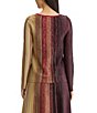 MISOOK Wrinkle-Resistant Shimmer Lurex Metallic Knit Stripe Boat Neck Long Sleeve Coordinating Tunic - Image 2