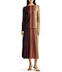 MISOOK Wrinkle-Resistant Shimmer Lurex Metallic Knit Stripe Boat Neck Long Sleeve Coordinating Tunic - Image 4