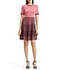 MISOOK Wrinkle-Resistant Soft Knit Solid Stripe Fit & Flare Dress - Image 1