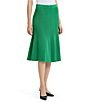 MISOOK Wrinkle-Resistant Soft Tonal Knit Flare Hem Coordinating Pull-On Skirt - Image 1