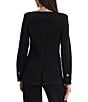 MISOOK Wrinkle-Resistant Tailored Luxe Stretch Ponte Peak Lapel Long Sleeve One-Button Jacket - Image 2