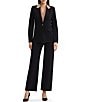 MISOOK Wrinkle-Resistant Tailored Luxe Stretch Ponte Peak Lapel Long Sleeve One-Button Jacket - Image 4