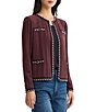 MISOOK Wrinkle Resistant Whipstitch Cable Knit Split Round Neck Long Sleeve Jacket - Image 3