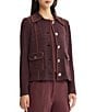 MISOOK Wrinkle-Resistant Zig-Zag Knit Point Collar Long Sleeve Button-Front Jacket - Image 3