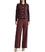 MISOOK Wrinkle-Resistant Zig-Zag Knit Point Collar Long Sleeve Button-Front Jacket - Image 4