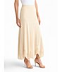 MISOOK x Lani Lynn Coordinating Ribbed Knit Elastic Waist Asymmetrical Fringe Hem Maxi Skirt, Color:Pearl - Image 4