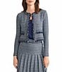 MISOOK x Lani Lynn Tweed Knit Round Neck Long Sleeve Fringe Trim Jacket - Image 1