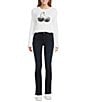 Miss Chievous Cherry Graphic Shirred Long Sleeve Top, Color:White - Image 3