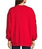 Miss Chievous Embroidered Sequin Nutcracker Long Sleeve Oversized Pullover, Color:Brilliant Red - Image 2