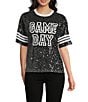 Miss Chievous Sequin Game Day Crew Neck Short Sleeve T-Shirt - Image 1