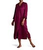 Miss Elaine Brushed Back Satin Long Zip-Front Robe - Image 1