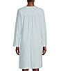 Color:Powder Blue - Image 2 - Brushed Honeycomb Knit Short Solid Nightgown