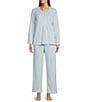 Color:Powder Blue - Image 1 - Brushed Honeycomb Solid Knit Pajama Set