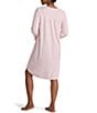 Miss Elaine Brushed Solid Honeycomb Knit Short Nightgown - Image 2