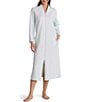 Miss Elaine Brushed Waffle Solid Long Zip-Front Robe - Image 1