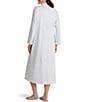 Miss Elaine Brushed Waffle Solid Long Zip-Front Robe - Image 2