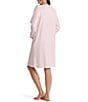 Miss Elaine Brushed Waffle Solid Short Snap-Front Robe - Image 2